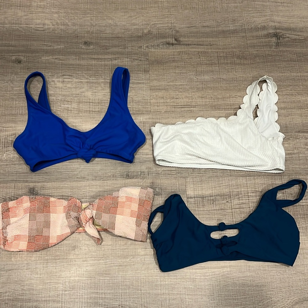 Four bathing suit tops from American Eagle. Size Medium.